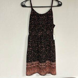 Forever 21 Dress Women’s Floral  Scoop Neck Spaghetti Strap, black/rose,  S NWT!